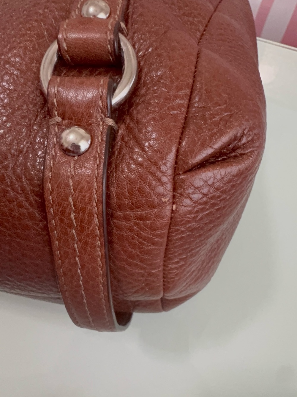 Vintage Coach Alexandra Pebbled Leather Shoulder Bag in Cognac - Picture 10 of 10
